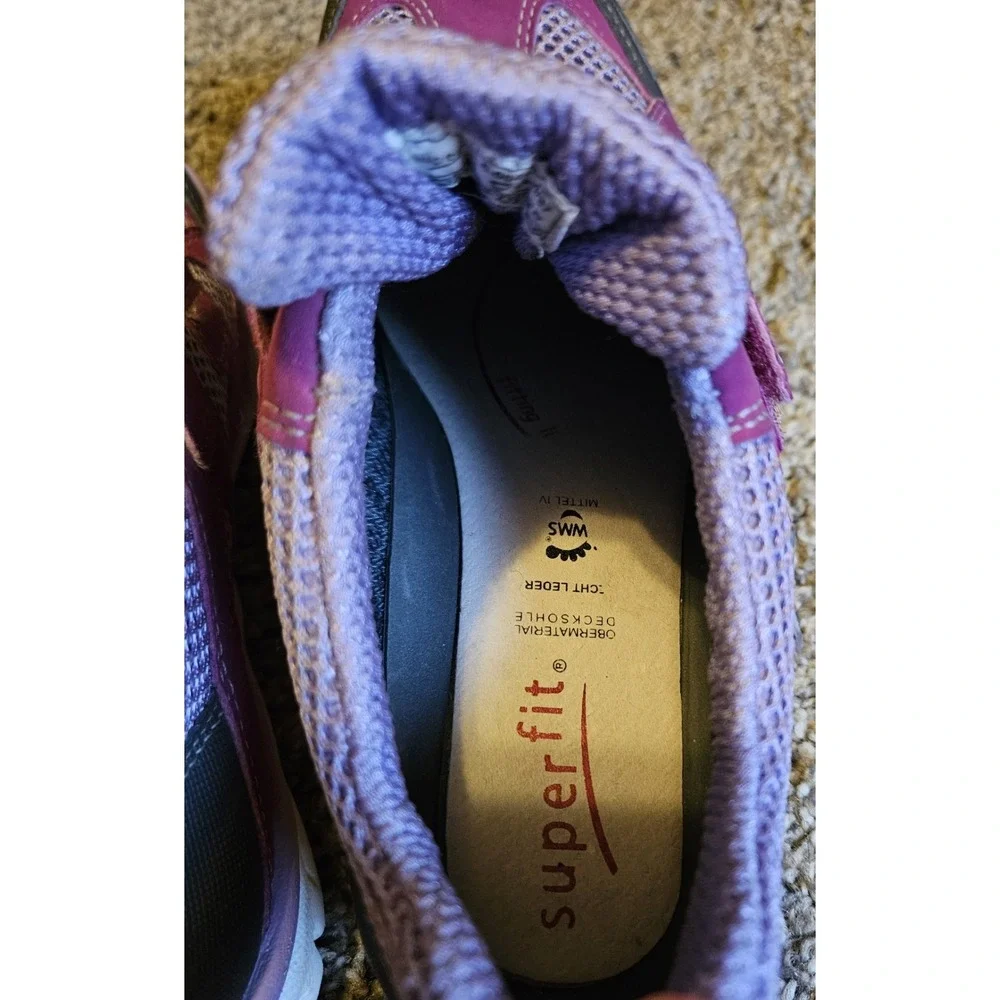 Superfit Kids Shoes Size 37 Purple Hook Loop Sneakers Lightweight Athletic EU 37